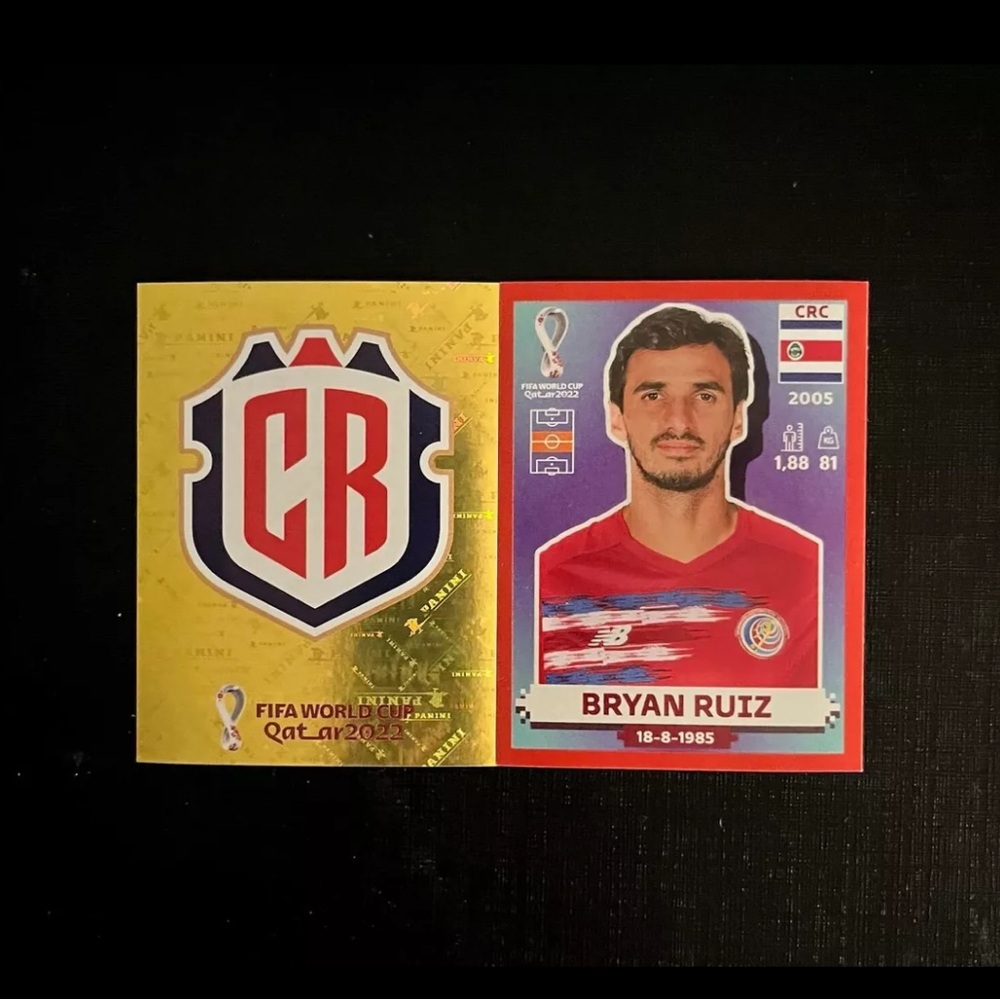 Panini World Cup Qatar 2022 Stickers CRC 2 FOIL Bryan Ruiz CRC 14 RED US/CAN Ed